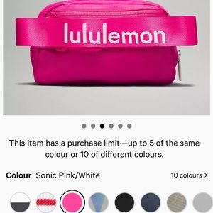 Brand New Sold out color (Sonic Pink) Lululemon belt bag